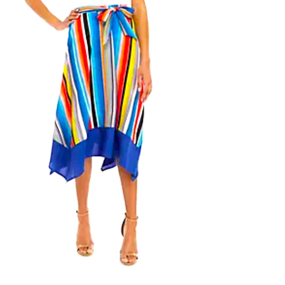 Cupio Vertical Scarf Hem Skirt, Multicolor, "Great Escape", Size Medium, NWT